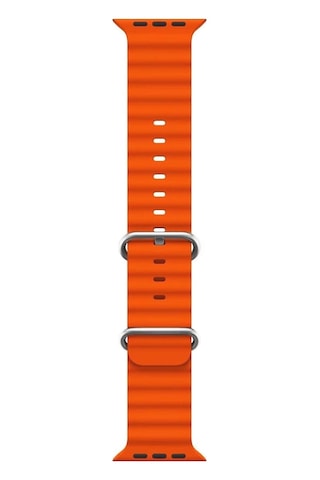 Microsonic Apple Uyumlu Watch Series 7 41mm Kordon Ocean Band Turuncu