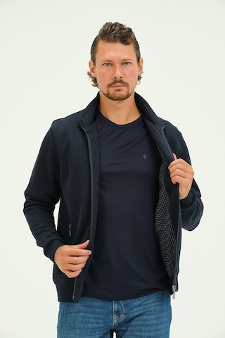 Msw Fermuarlı İçi Astarlı Regular Fit Erkek Dik Yaka Selanik Hırka Lacivert