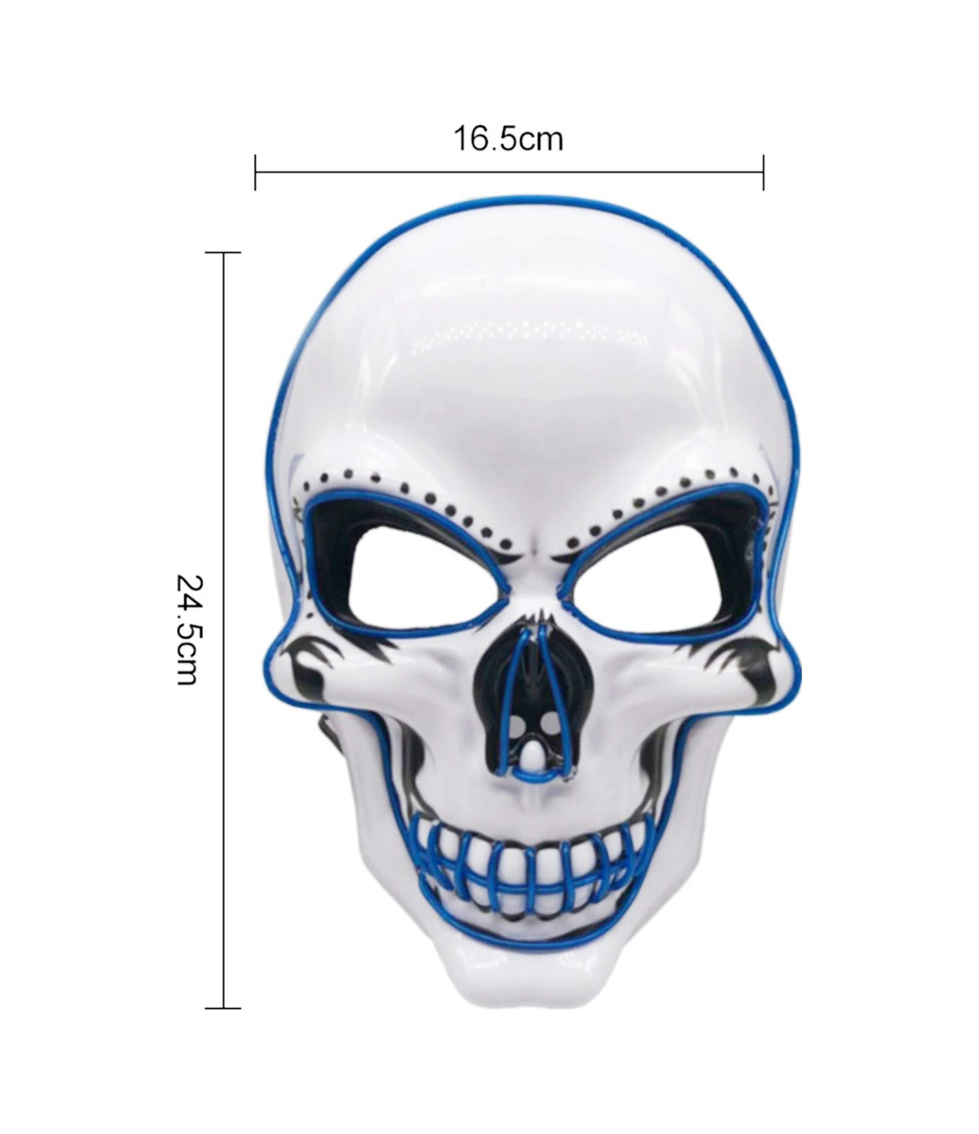 Youmex Halloween Işıklı Kemer Kasvası - El Soğuk Işık Kaynağı, 3 Işık Modu, Pvc Malzeme, Universal Boy Pil Dahil Değil Beyaz Beyaz