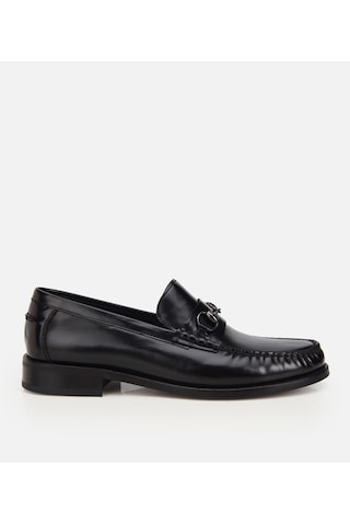 Hotiç Erkek Deri Siyah Toka Detaylı Klasik Loafer