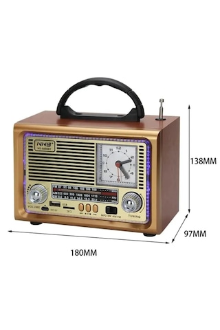 Comse 8890 LED Işıklı Taşınabilir Nostaljik Radyo