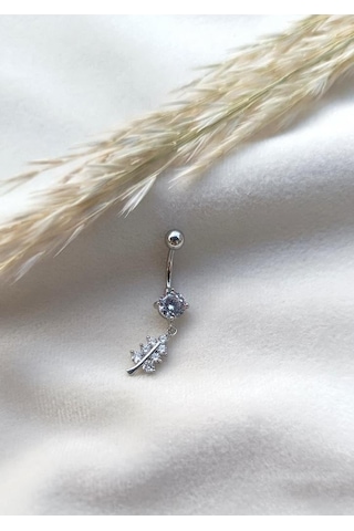 Göbek Piercing Medikal Çelik Vidalı Gri Kadın İthal 316 L Paslanmaz 15836 Genel
