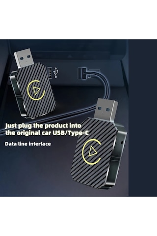Honeybeeshop Kablosuz 2si 1 Arada Carplay Android Auto Adaptörü Gümüş Universeusb Usb C Dongle İos 10 Android 11 Uyumlu 36v Kablosuz Araç Çözümü