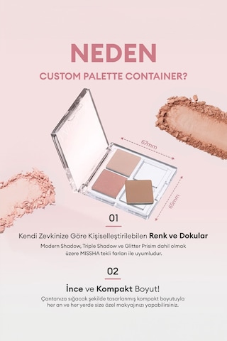 Kişiselleştirilebilir 4'lü Boş Far Paleti Custom Palette Container 4