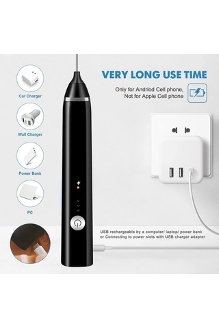 Fastbuy Şarj Edilebilir Elektrikli Süt Köpürtücü 3 Hızlı Sıcak Soğut Köpük Makinesi Siyah Siyah