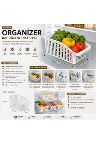 Urve Ur-3561 Mini Çok Amaçlı Plastik Organizer 25x10x8 Cm - Beyaz- 60'li Paket