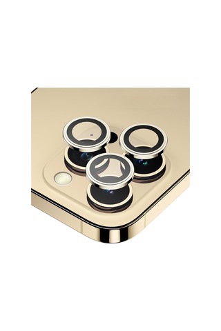 Blueo Apple Uyumlu iPhone 12 Pro Metal Kamera Lens Koruyucu Altın
