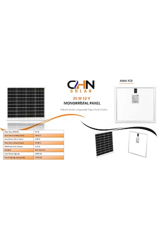 Chn25w12v Güneş Paneli