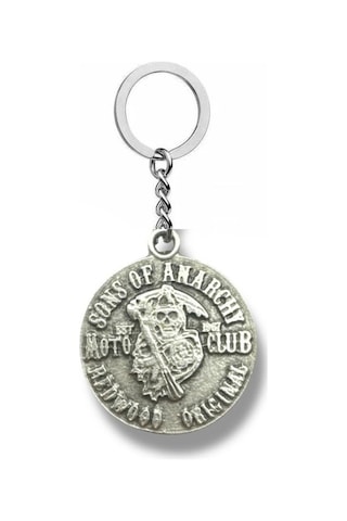 Sons Of Anarchy Moto Club Gümüş Renk Unisex Metal Anahtarlık Biker Tarzı Aksesuar