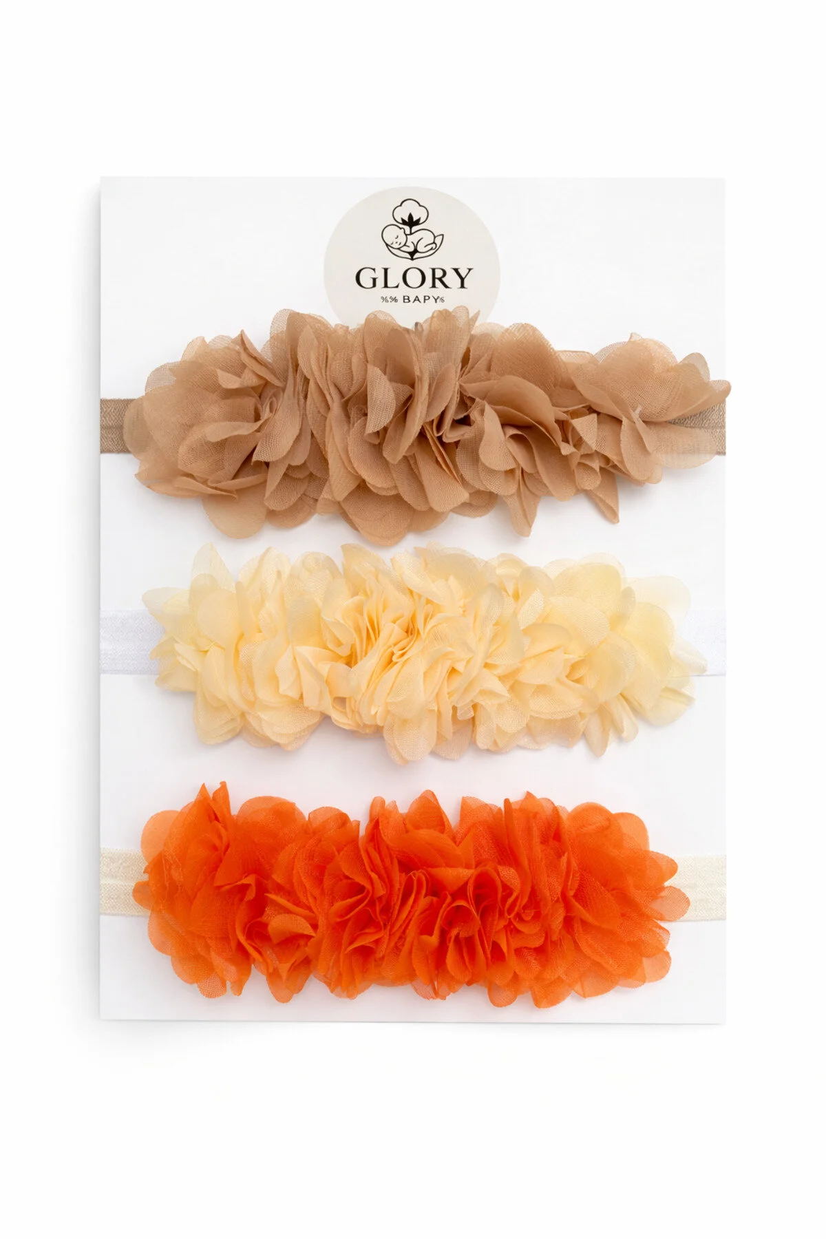 Glory Baby 3'lü Bebek Bandana Seti Lazer Çiçek Turuncu Glory Baby 3'lü Bebek Bandana Seti Lazer Çiçek Turuncu