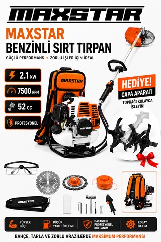 Maxstar MSSBT52C 52CC 2.1KW Benzinli Sırt Tırpanı