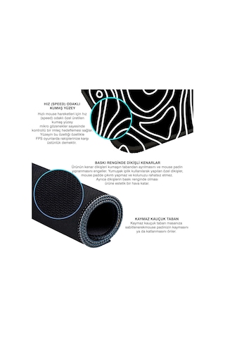 Gaming Mouse Pad 70x30 Xl Büyük Oyuncu Mouse Pad Speed Mousepad Siyah, 70x30 Cm 3mm Kalınlık