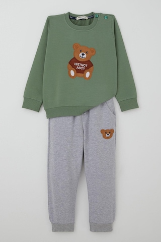 Breeze Erkek Bebek Eşofman Takımı Sevimli Ayıcık Nakış Detaylı 9 Ay-3 Yaş, Mint Yeşili