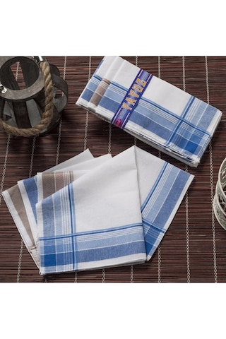 Yavuz Kutulu 39x39 Cm Kumaş 12 Adet Mendil Ym 02 Çok Renkli