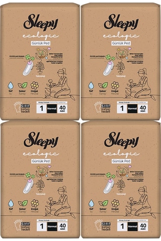 Sleepy Ecologic Premium Plus Günlük Ped Normal 40'lı 4 Paket Ped
