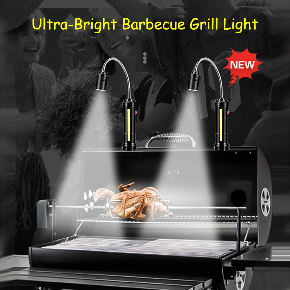 Youmex G18 Dış Mekan Çalışma Lambası, Bbq Işığı, Cob Yan Lambası, 3 Mod, Manyetik Tutma, Siyah 3xaaa Pil Yok Siyah