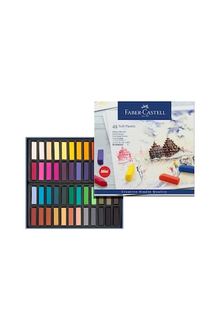 Faber-Castell Creative Studio Mini Toz Pastel Boya (SOFT), 48 Renk, Yarım Boy, Parlak Ve Yoğun Renkler