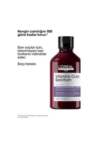 L'Oréal Professionnel Vitamino Color Spectrum Sarı Saçlar İçin Sarı Tonlarını Nötralize Edici Mor Şampuan 300 ML