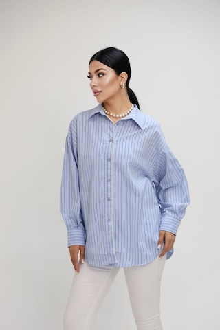 Kadın Dantel Şerit Detaylı Oversize Gömlek 1900-25 Siyah