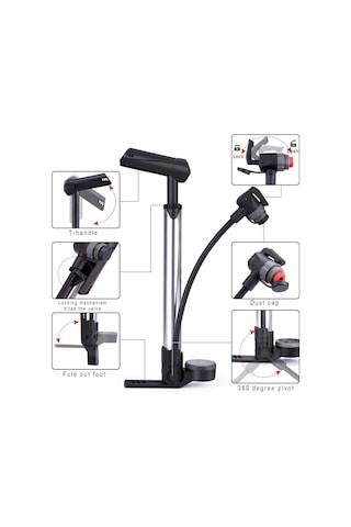 Giyo Gm-642 Göstergeli Pompa 120 Psı Gri/siyah