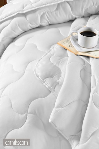 4 Mevsim Mikrofiber Tek Kişilik Yorgan, 155x215cm, Beyaz Ev Ve Otel Yorganı, Sade Ve Zarif Beyaz