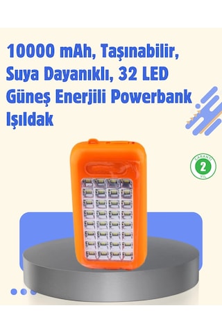Gold Silver Gs-875 Güneş Enerjili Powerbank Ve 32 Led Işıldak Çok Renkli