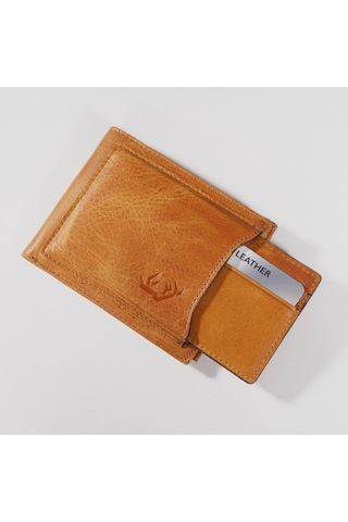Deerderi Jüpiter Vintage Cüzdan Kartlık Taba