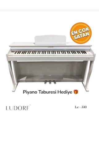 Ludorf Le 330 Siyah Profesyonel Dijital Piyano 88 Tuşlu Tuş Hassasiyetli +tabure / Kulaklık Beyaz