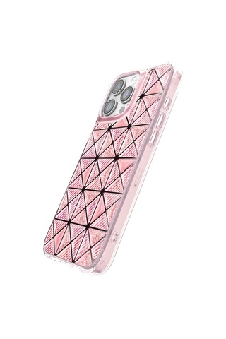 İphone 16 Pro Max Uyumlu Kılıf 3d Buz Blok Desenli Zore Paris Kairo Tpu Kapak Pembe