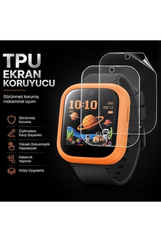 Tcl Kids Apple Watch Uyumlu K5 İle Ekran Koruyucu Tpu, Tam Kaplayan Akıllı Çocuk Saat Koruması 2 Adet, Çizilmeye Dayanıklı Koruma Mt50v