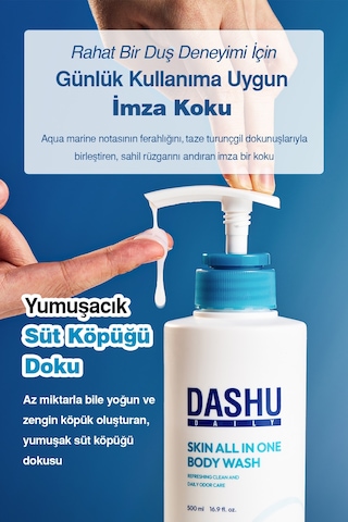Yüz Ve Vücut İçin Arındırıcı Duş Jeli Dashu Daily Skin All In One Body Wash Yeşil Çay