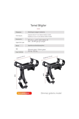 Bisiklet Alüminyum Alaşımlı Sa Telefon Tutacağı, Bisiklet Ve Motosiklet Navigasyon Standı Black