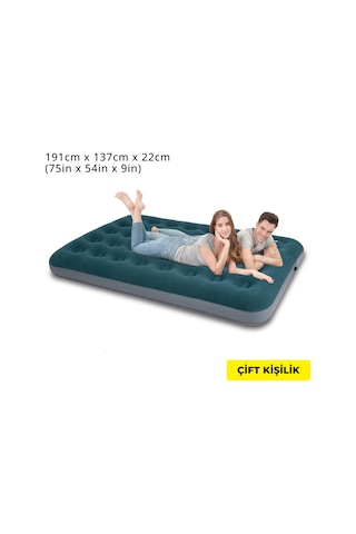 Terravıta Çift Kişilik Şişme Yatak Dahili Ayak Pompası 191 x 137 x 22 CM 24131 Lacivert