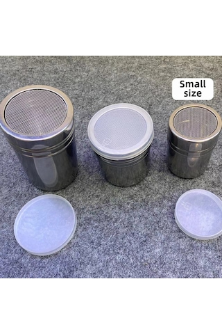 Teltree Küçük Boy Plastik Kapaklı Paslanmaz Çelik Toz撒撒器 - Kuru Baharat, Kahve, Baharat İçin İyileştirilmiş Dağıtım Ağı 5.6x8.2 Cm Diğer