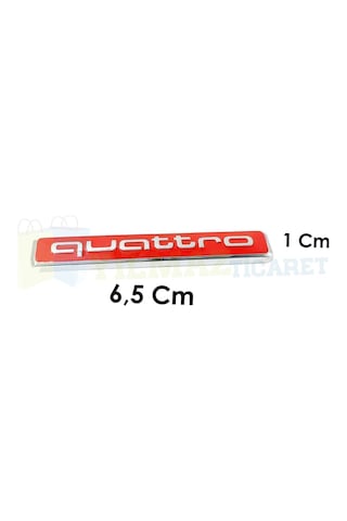 Audi Quattro Bagaj Çamurluk Logo Amblem Paslanmaz Çelik 1 Adet Kırmızı
