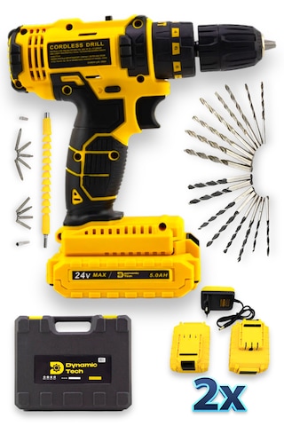 Dynamic Tech DT-416 Çift Akülü Şarjlı Darbeli Matkap