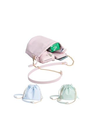 Sones Deri Büyük Kapasiteli İpli Cep Taşınabilir Su Geçirmez Kamera Çantası Yeşil