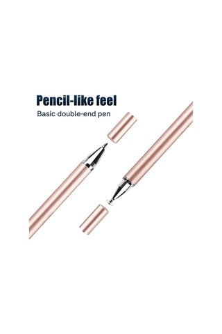 Fonken Evrensel 2 In 1 Android - iOS - iPad Uyumlu Stylus Çizim Kalemi Rose Gold