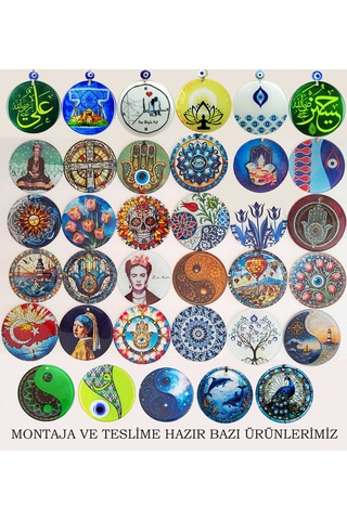 23 Cm Çap - Fatma Ana Eli Vitray Temalı Pleksi Standlı Füzyon ...