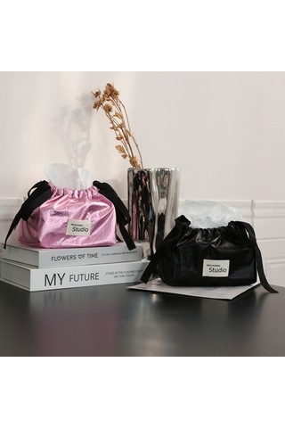 Besthome1 Yüksek Kaliteli Poliester Ahşap Kutu, Ev Dekoru Araç İçin Çok Amaçlı Minimalist Tasarım Metal Pembe