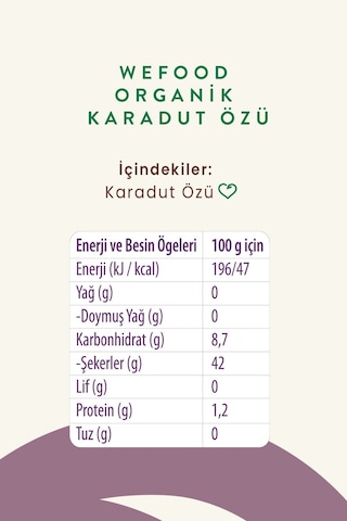 Wefood Karadut Özü Soğuk Sıkım 335 G