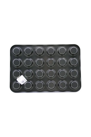 Jenerik 24 Gözlü Metal Muffin Kek Kalıbı Siyah