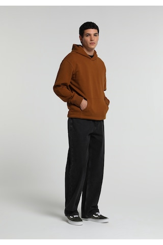 Colin's Colins Relaxed Fit Kapüşonlu Düz Erkek Kahverengi Sweatshirt Cl1082263 Q1.v2 Dcm Dark Camel