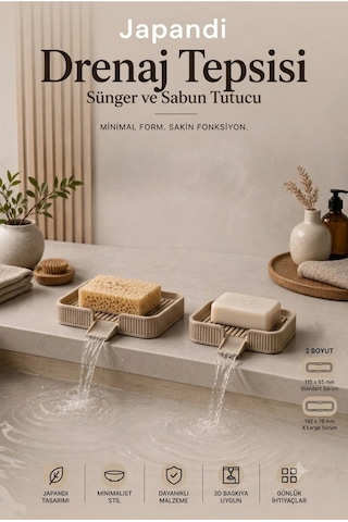 Ognami Japon Minimalist Drenaj Tepsisi - Su Tahliyeli Banyo & Mutfak Düzenleyici Çok Renkli
