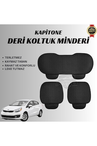 Kia Rio 2016 Uyumlu Deri Kapitone Koltuk Minderi Koruma Kılıfı 3 Lü Set