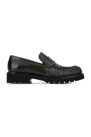 Tamer Tanca Erkek Hakiki Deri Yeşil Loafer Ayakkabı 987 231 Erk Ayk Sk25-26 Olıve Yeşil