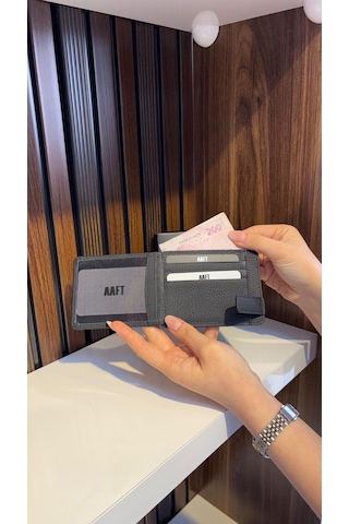 Mft Leather Hakiki Deri Mıknatıslı Kartlık Mona 1103 Mat Siyah