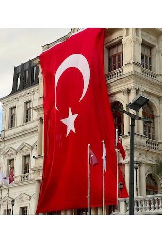 400x600 Cm Raşel Kumaş Türk Bayrağı 1. Kalite Kumaş Dikim