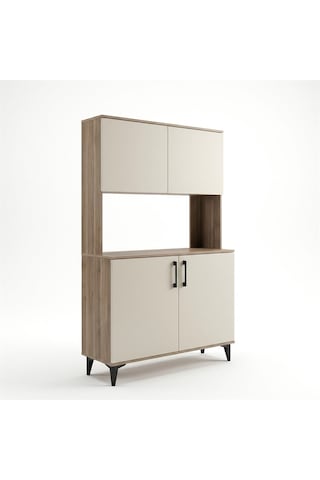 Kobos Kahve Köşesi Çok Amaçlı Mutfak Dolabı 120cm Sp02349 Bej