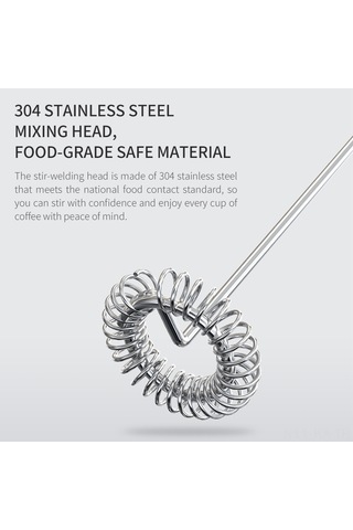 Kangvka El Tutulu Elektrikli Süt Köpürtücü - 14000rpm Hızlı Motor, 304 Paslanmaz Çelik, Kahve/latte/protein İçin, Pil İle Çalışır Pil Dahil Değil Siyah Ve Gümüş